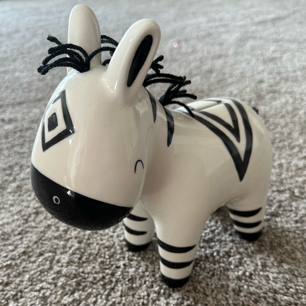 Baby Aspen Zebra Piggy Bank